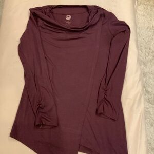 Le Verde Purple M Jersey Top Yoga Gym Workout Athleisure Active Wear Minimalist